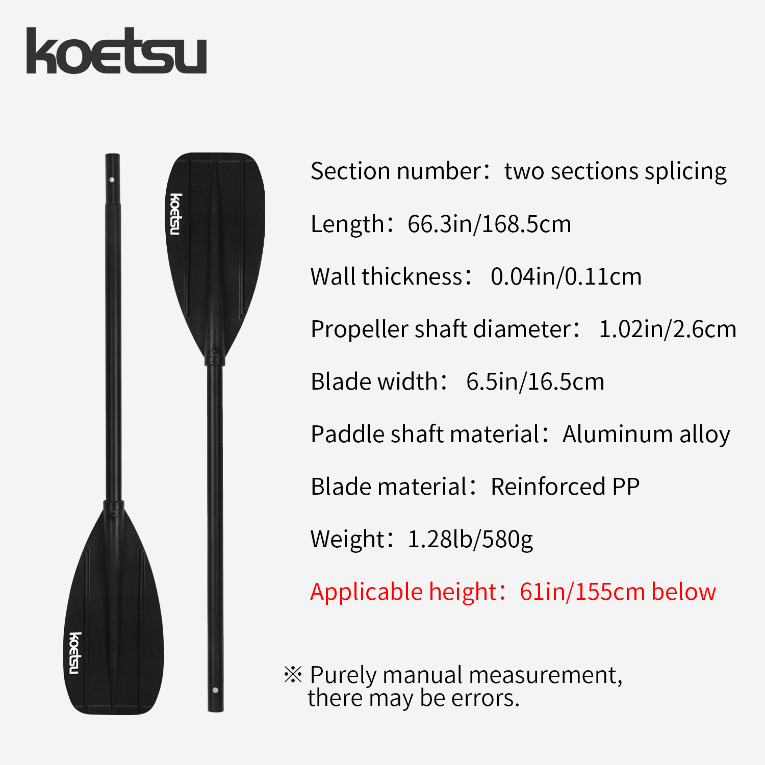 KOETSU Alüminyum Alaşımlı Çift - Fishing Boat Paddle incelemesi ve fiyatı
